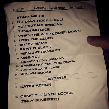 Belly Up Setlist